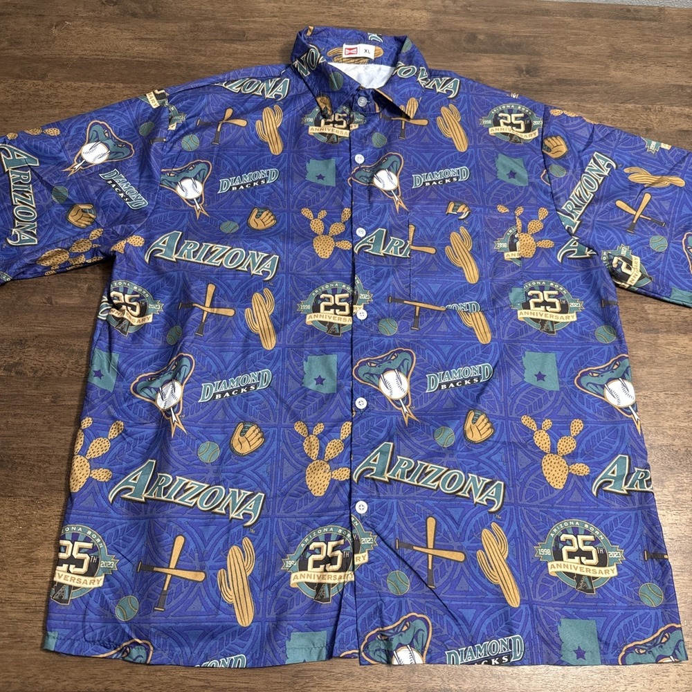 Budweiser Arizona Diamondbacks 25th Anniversary Hawaiian Shirt‎ Men X-LARGE XL